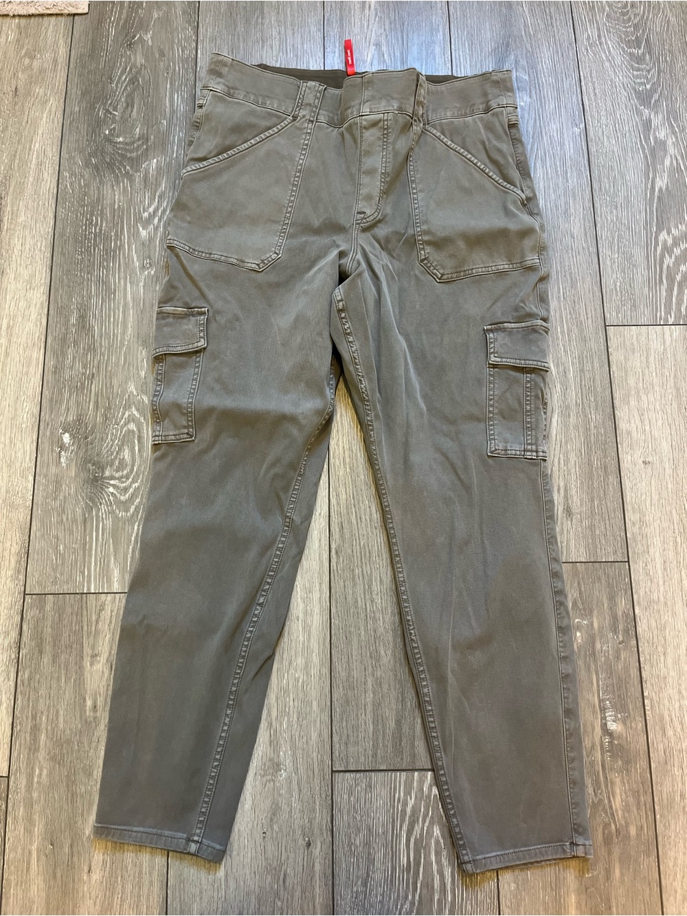 Spanx Stretch Twill Ankle Cargo Pants Olive Green Size 2X
